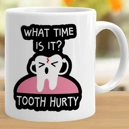 Khakee White & Black Printed Ceramic Glossy Mug 325 ml image 2