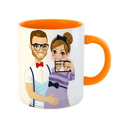 ARTBUG Orange Printed Ceramic Glossy Mug 350 ml image 5