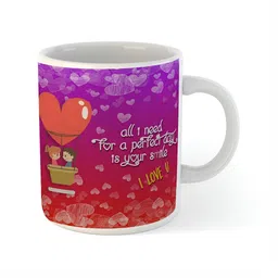 ARTBUG White & Red Text Or Slogans Printed Ceramic Glossy Mug 350ml image 3