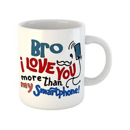 ARTBUG White & Red Text Or Slogans Printed Ceramic Glossy Mug 350ml image 2