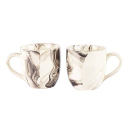 CDI White & Grey 6 Pieces Printed Ceramic Glossy Coffee Cups - 200 ML each image 4