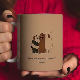 Khakee White & Brown Printed Ceramic Glossy Mug 325 ml image 5