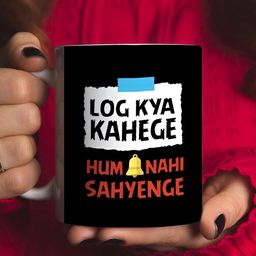 Khakee White & Black Printed Ceramic Glossy Mugs image 4