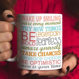 Khakee White & Green Text or Slogans Printed Ceramic Glossy Mugs image 2
