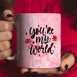 Khakee White Text or Slogans Printed Ceramic Glossy Mugs 325 ml image 2
