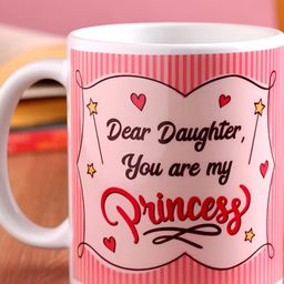 fnp White & Pink Printed Ceramic Glossy Mugs Set of Cups and Mugs image 3