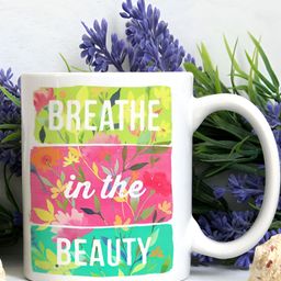Khakee White & Green Text or Slogans Printed Ceramic Glossy Mugs 325 ml image 2
