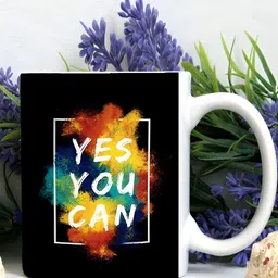 Khakee White & Black Text or Slogans Printed Ceramic Glossy Mug image 3