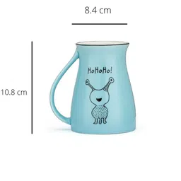 JCPL Blue & Black Set Of 2 Text or Slogans Printed Ceramic Glossy Mugs 350 ML image 2