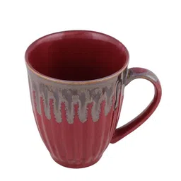 Homesake Set of 2 Red & Grey Textured Ceramic Glossy Mugs image 3