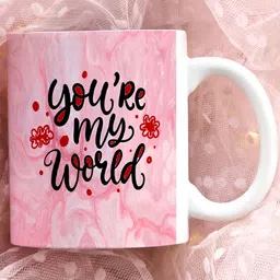 Khakee White Text or Slogans Printed Ceramic Glossy Mugs 325 ml image 3