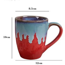 Homesake Red & Blue Set of 4 Handcrafted Printed Ceramic Glossy Mugs image 2