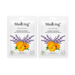 MasKing Unisex Pack of 2 Bamboo Facial Sheet Mask of Lavender & Calendula-43