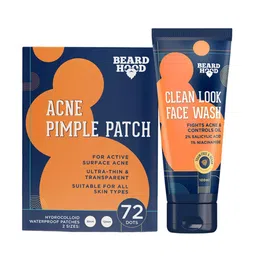 Beardhood Acne Pimple Patches 72 Dots & Clean Look Face Wash 100ml-42