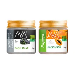 AYA Set of Papaya & Activated Charcoal No Paraben Face Mask - 120 g Each-44