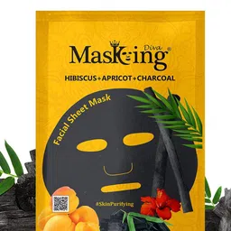 MasKing Diva Unisex Set Of 2 Hibiscus & Charcoal Facial Sheet Masks-25