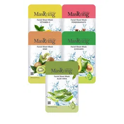MasKing Pack of 5 Women Beauty Facial Sheet Mask And Peel - 20 ml Each-image-7