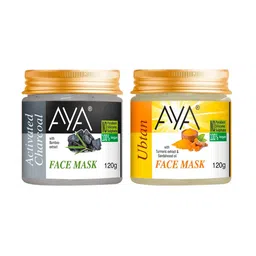 AYA Set Of 2 Activated Charcoal & Ubtan Face Mask - 120g Each-12