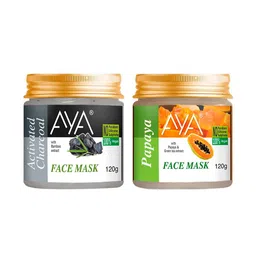 AYA Set Of 2 Paraben Free Face Masks - Activated Charcoal & Papaya - 120g Each-21