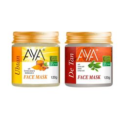 AYA Set Of 2 Paraben Free Face Masks - Ubtan & De Tan - 120g Each-8
