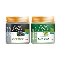 AYA Set Of 2 Australian Tea Tree & Activated Charcoal  Face Mask - 120g Each-1