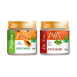AYA Set Of 2 Paraben Free Face Masks - Papaya & De Tan - 120g Each-33