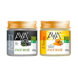 AYA Set Of 2 Activated Charcoal  & Ubtan Face Mask - 120g Each-45
