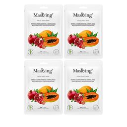 MasKing Pack of 4 Facial Sheet Mask - Papaya, Pomegranate & Grape Seed-image-63