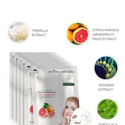 MONDSUB Set Of 6 Grape Fruit Face sheet Mask image 2