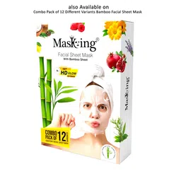 MasKing Unisex Pack of 3 Bamboo Facial Sheet Mask of Neem, Tulsi & Turmeric image 3