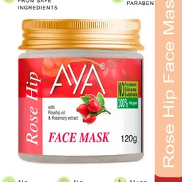 AYA Set Of 2 Face Masks - Activated Charcoal & Rose Hip - 120g Each image 2
