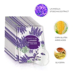 MONDSUB Set Of 6 Lavender Soothing & Firming Face Sheet Mask image 3