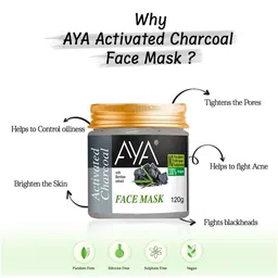 AYA Set Of 2 Activated Charcoal & Vitamin C Face Mask 120 g Each image 3