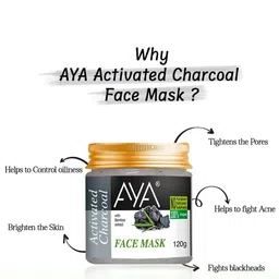 AYA Set Of 2 Activated Charcoal & Tea Tree Face Masks-120gm Each image 3