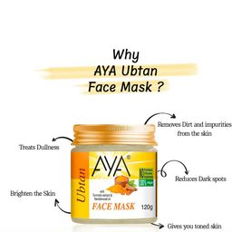 AYA Set Of 2 Activated Charcoal  & Ubtan Face Mask - 120g Each image 2