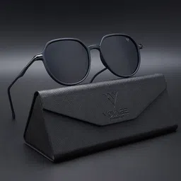 Voyage Unisex Black Lens & Blue Round Sunglasses with Polarised and UV Protected Lens-14