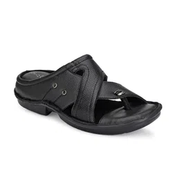 SOFTIO Men Black Textured Comfort Sandals-picture-15