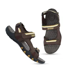 The Roadster Lifestyle Co. Men Brown & Yellow Brand Logo Printed Sports Sandals-image-82