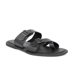 PRIVO by Inc.5 Men Black Leather Comfort Sandals-picture-30