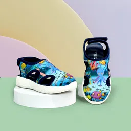 KazarMax Kids Blue & Pink Printed Comfort Sandals-44