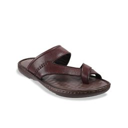 Mochi Men Brown Leather Comfort Sandals-image-59