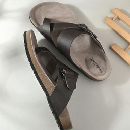 San Frissco Men Leather Adjustable Slip On Comfort Sandals-picture-29