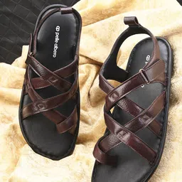 pelle albero Men Textured Leather Comfort Sandals-image-91