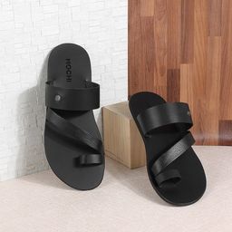 Mochi Men Textured Leather One Toe Comfort Sandals-image-32