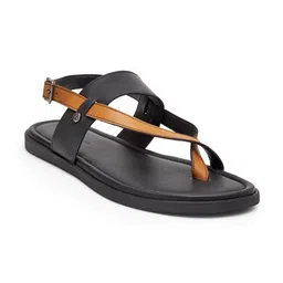 BEAVER Men Open One Toe Leather Comfort Sandals With Buckle-image-79