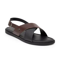 BEAVER Men Open Toe Leather Comfort Sandals With Buckle Closure-15