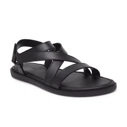 BEAVER Men Open Toe Leather Comfort Sandals With Velcro Closure-image-106