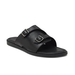 BEAVER Men Open Toe Leather Comfort Sandals With Buckle Detail-14