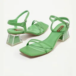 LULU & SKY Open Toe Block Heels-39