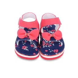 BAESD Infant Girls Printed Bow Detailed Musical Open Toe Fats-18